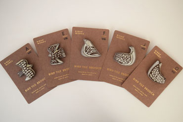 BIRD TILE BROOCH