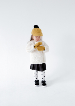 FLEECE POMPOM MITTEN  S